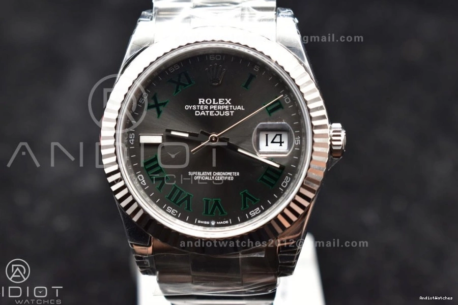 HighPerformance 590 Gray Roman Oyster VS Bracelet SS on 1:1 41 Edition DateJust 126330 VSF Best Green 904L Dial 1118